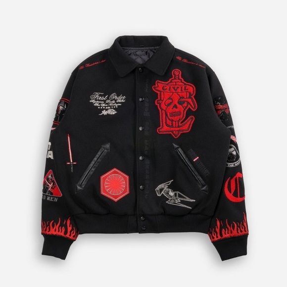 Civil Regime X Kylo Ren Letterman Jacket in Black/Black